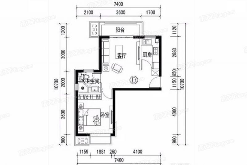 包頭裝修方案包頭鋼院學府三期60㎡