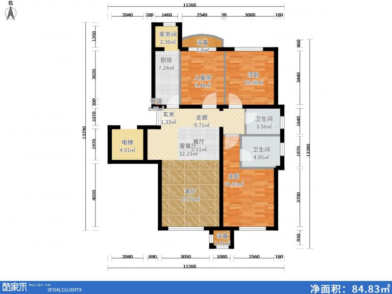 包頭裝修方案包頭加州郡府110㎡